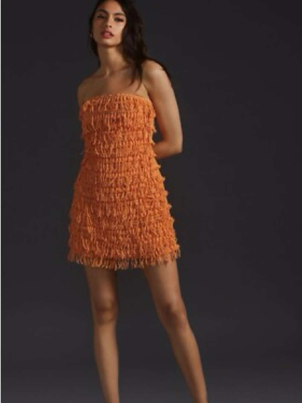 Anthropology’s- Let Me Be Fringed tube mini dress